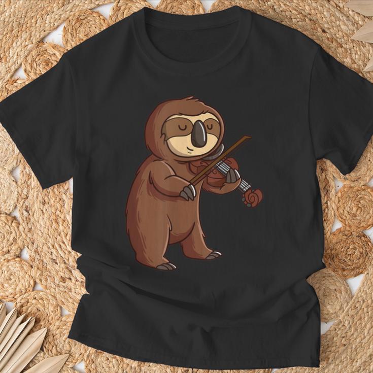 Violinist Slothioliniola Player Music Lover T-Shirt Geschenke für alte Männer