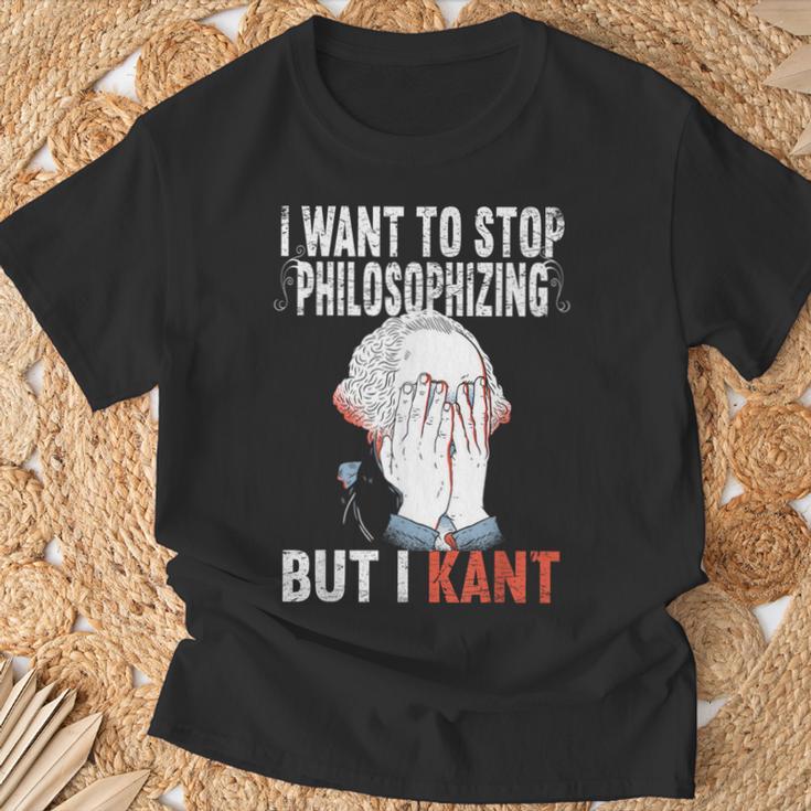 I Want To Stop Philosophizing But I Kant Immanuel Philosophy T-Shirt Geschenke für alte Männer