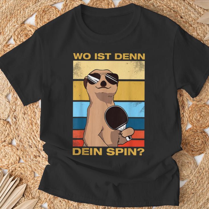 Where's Dein Spin Table Tennis Table Tennis Player T-Shirt Geschenke für alte Männer