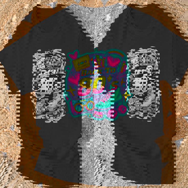 Women's Back To 80S 1980Sintage Style 80S Retro Party Costume With-Neck T-Shirt Geschenke für alte Männer