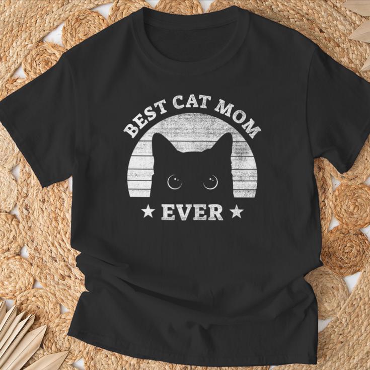 Women's Best Cat Mum And Cat Mummy Ever Retro T-Shirt Geschenke für alte Männer