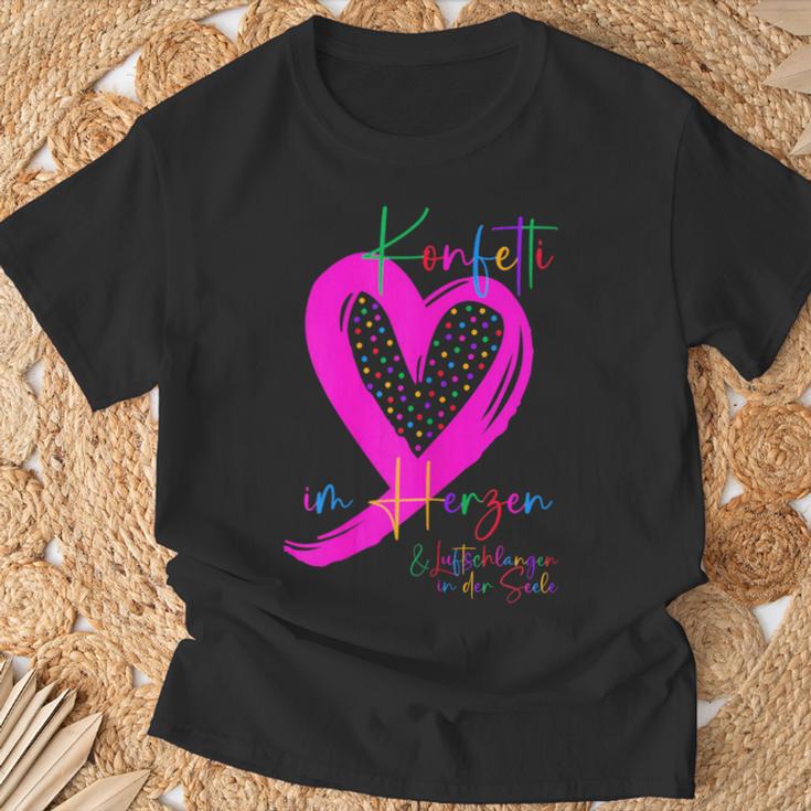 Women's Confetti In The Heart Carnival Top Instead Of Costume Fancy Dress T-Shirt Geschenke für alte Männer