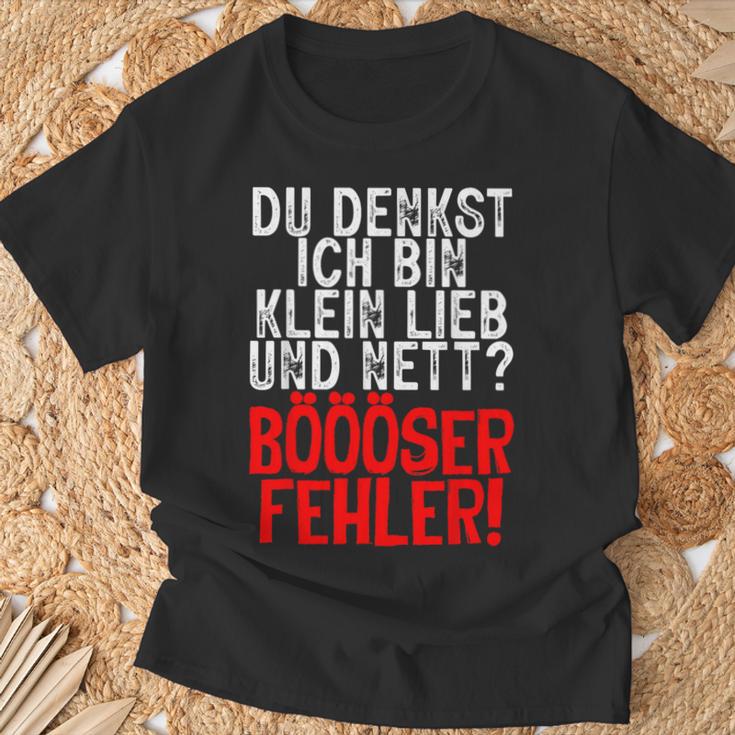 Women's Du Denkst Ich Bin Klein Lieb Nett Böser Fehl T-Shirt Geschenke für alte Männer