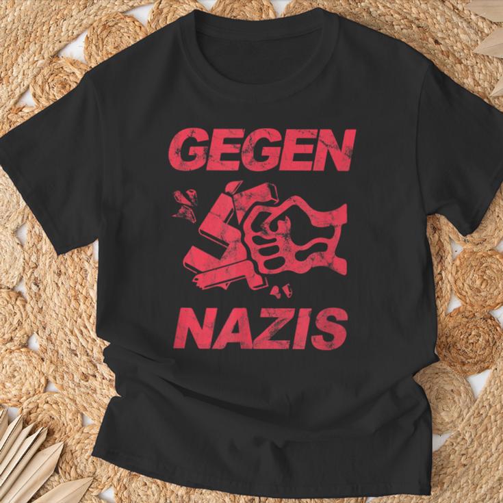 Zeichen Setzen Gegen Rechts Gegen Nazisintage T-Shirt Geschenke für alte Männer