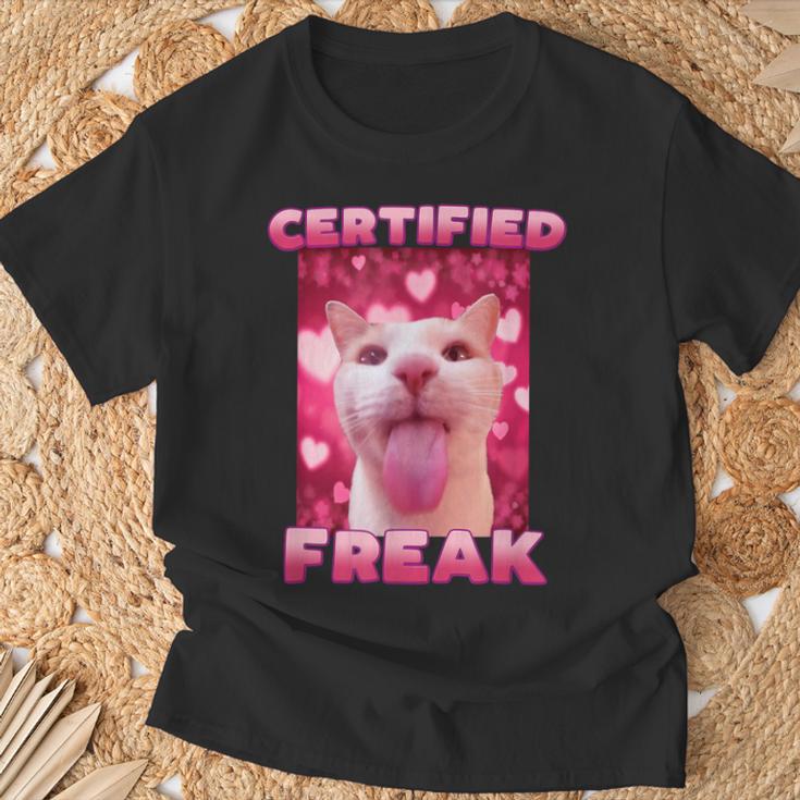 Zertifiziertes Freak Cat Meme T-Shirt Geschenke für alte Männer