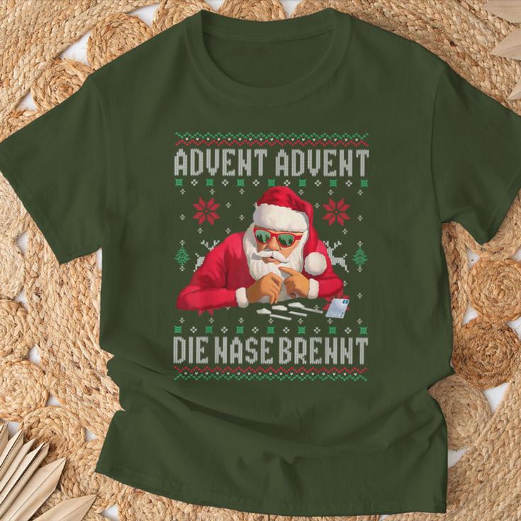 Advent Advent The Nose Burns X Xmas Christmas Santa T-Shirt Geschenke für alte Männer