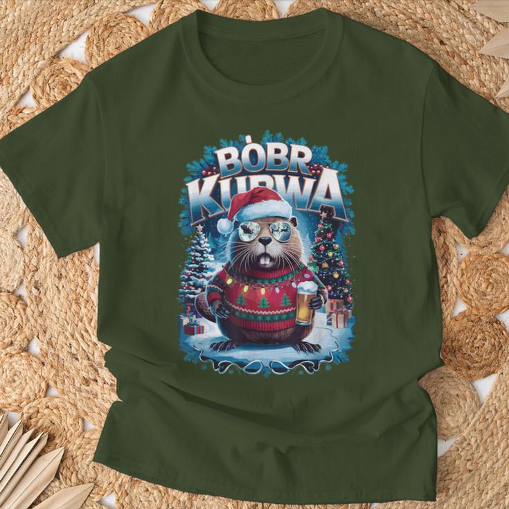 Bóbr Christmas Jumper Christmas Bieber Kurwa Costume Bobr T-Shirt Geschenke für alte Männer