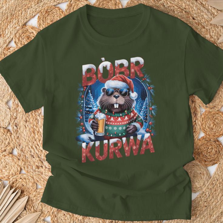 Bóbr Christmas Jumper Christmas Sauf Beer Costume Bobr Kurwa T-Shirt Geschenke für alte Männer