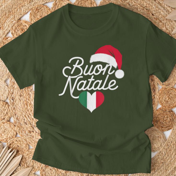 Buon Natale Italian Christmas Christmas Italy Flag Heart T-Shirt Geschenke für alte Männer