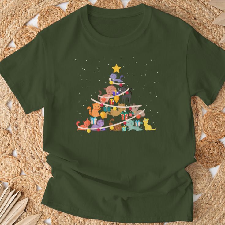 Cat Christmas Tree Cute Christmas Men T-Shirt Geschenke für alte Männer