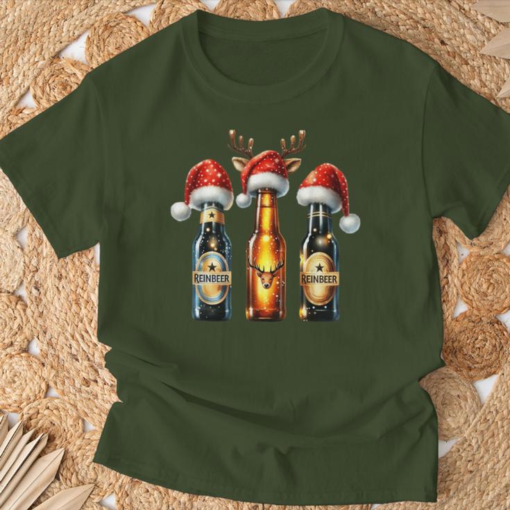 Christmas Beer Bottles With Christmas Hat Beer T-Shirt Geschenke für alte Männer