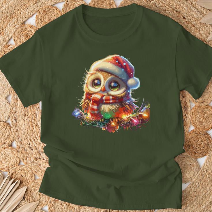 Christmas Hat Owl T-Shirt Geschenke für alte Männer