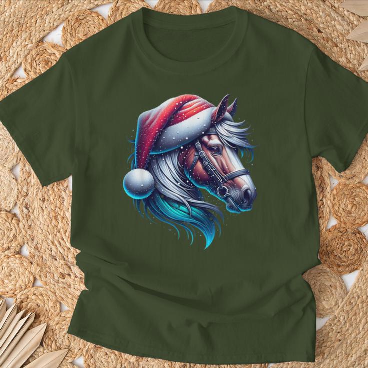 Christmas Horse Family Cute Children's Santa Claus T-Shirt Geschenke für alte Männer