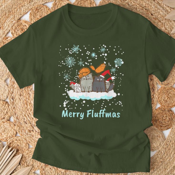 Christmas I Merry Fluffmas I Christmas Cats Cat T-Shirt Geschenke für alte Männer