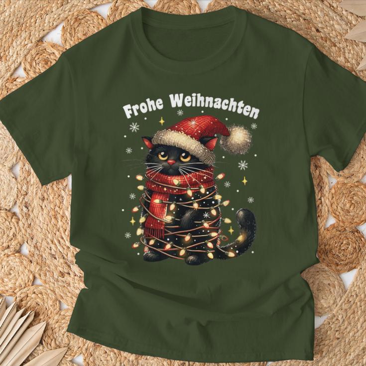 Christmas Outfit Cat With Christmas Lights Christmas T-Shirt Geschenke für alte Männer