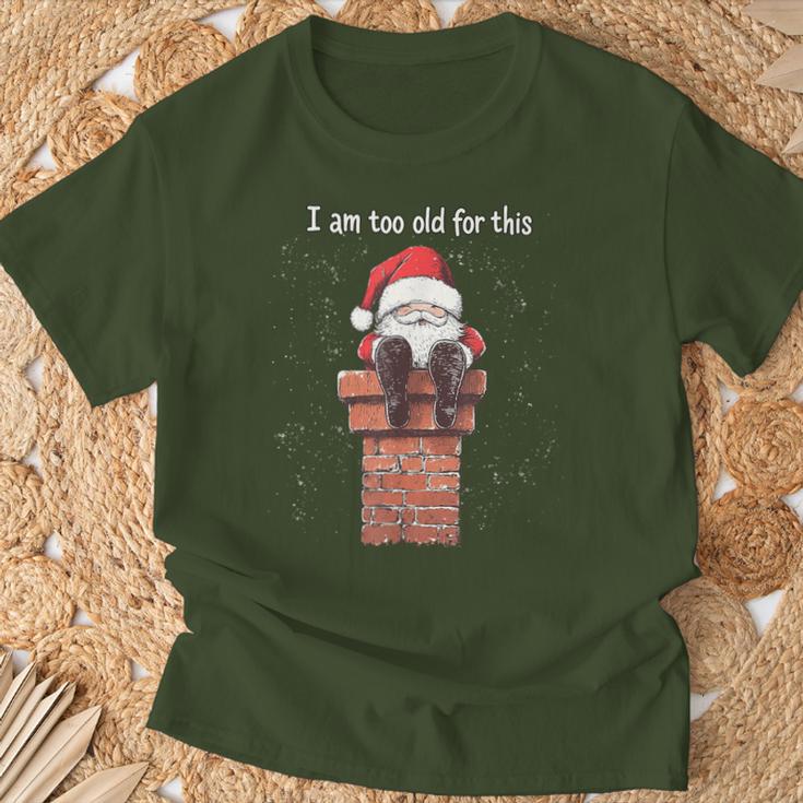 Christmas Tree Christmas Santa Chimney Christmas T-Shirt Geschenke für alte Männer