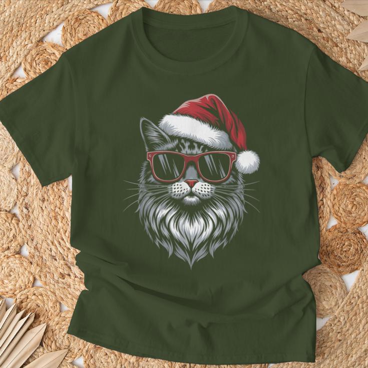 Cool Christmas Cat Santa Christmas Fun T-Shirt Geschenke für alte Männer