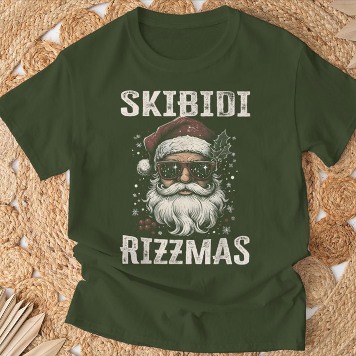 Cool Santa Claus With Sunglasses Skibidi Rizzmas T-Shirt Geschenke für alte Männer