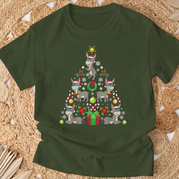 Donkey Christmas Tree Christmas Farmer T-Shirt Geschenke für alte Männer