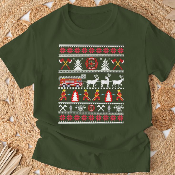 Fireman Ugly Christmas Sweater Fireman Fire Brigade T-Shirt Geschenke für alte Männer