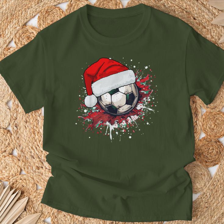 Football Santa Claus Christmas Xmas T-Shirt Geschenke für alte Männer