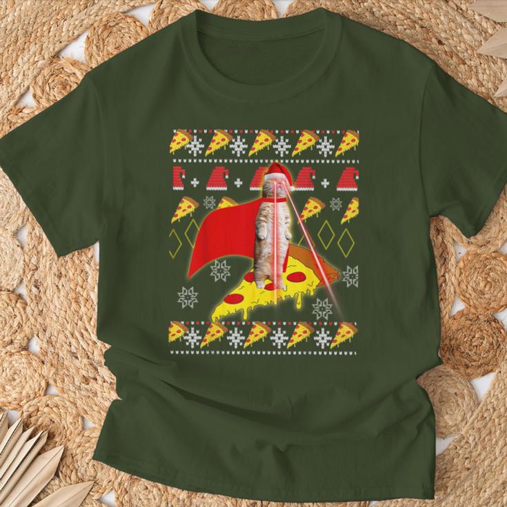 Cat Pizza Ugly Christmas Jumper Party Outfit T-Shirt Geschenke für alte Männer