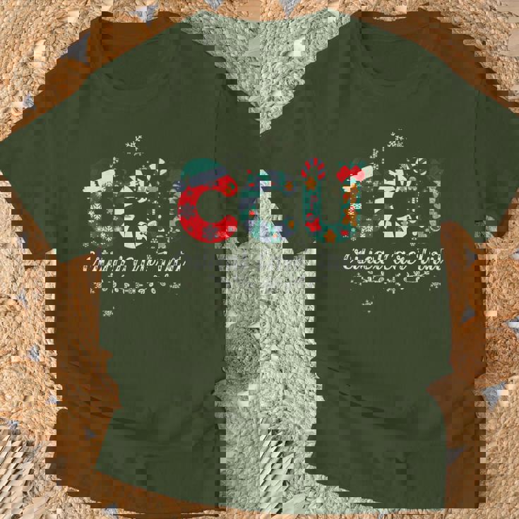 Ccu Nurse Christmas Critical Care Unit Xmas Girl Nurse T-Shirt Gifts for Old Men