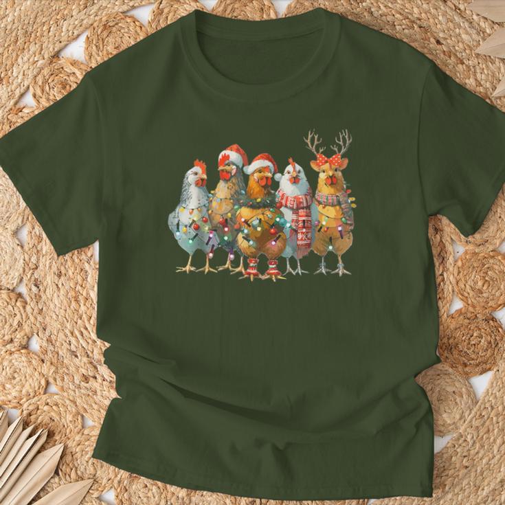 Chicken Christmas Lights Cute Farm Animal T-Shirt Geschenke für alte Männer