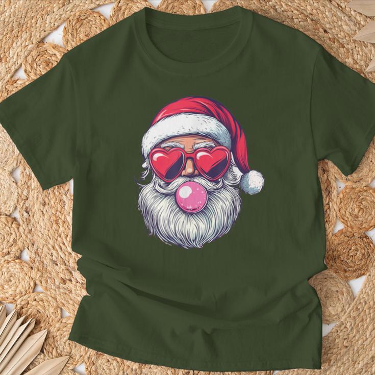 Santa Heart Sunglasses Bubblegum Christmas Santa T-Shirt Geschenke für alte Männer