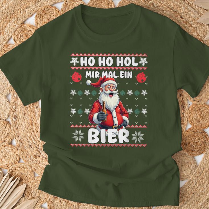 Saying Ho Ho Hol Mir Mal Ein Bier Ugly Christmas T-Shirt Geschenke für alte Männer