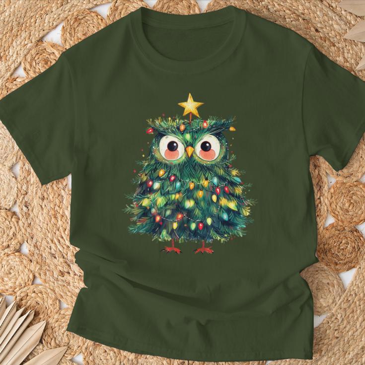 Girls Boys Owl Pyjamas Christmas Lights T-Shirt Geschenke für alte Männer