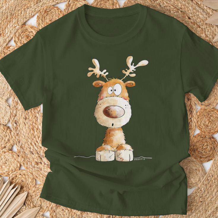 Happy Reindeer I Deer Wild Animal Elk Christmas Fun T-Shirt Geschenke für alte Männer