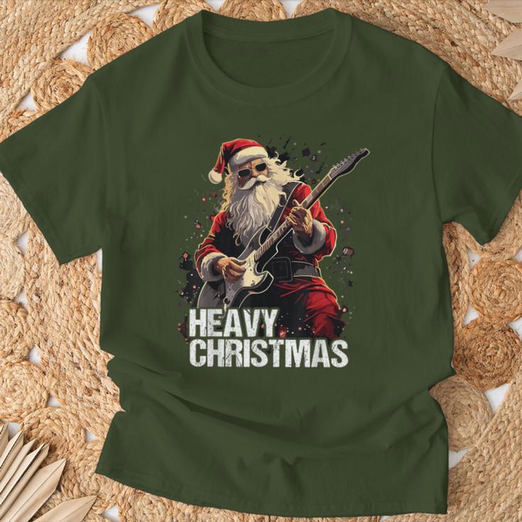 Heavy Christmas Santa Claus Guitar T-Shirt Geschenke für alte Männer