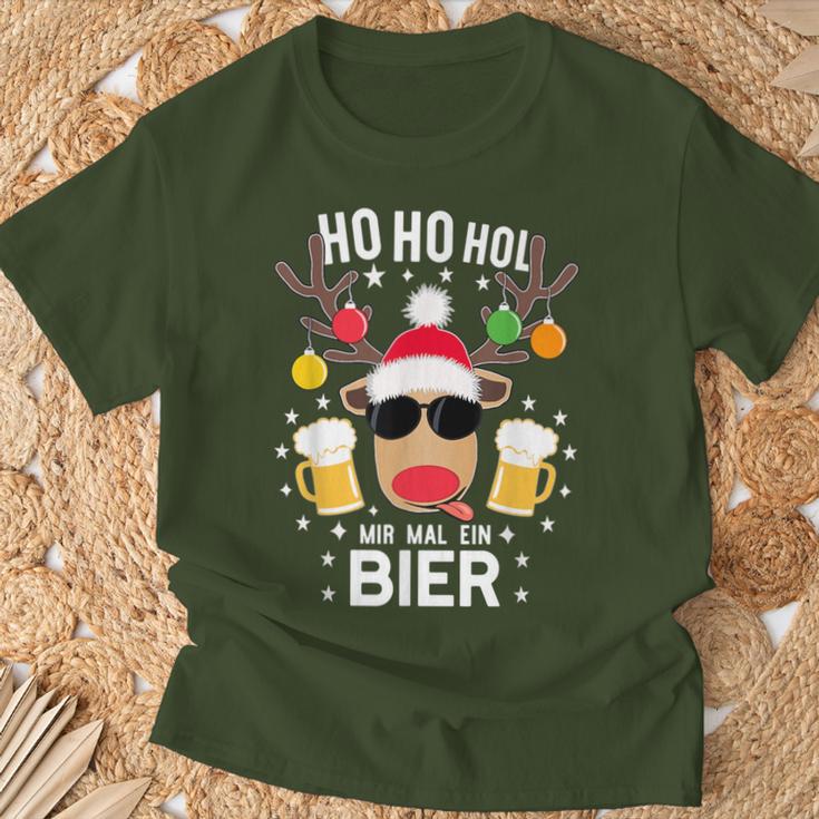 Ho Ho Hol Mir Mal Ein Bier Reindeer Christmas T-Shirt Geschenke für alte Männer