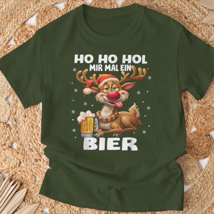 Ho Ho Hol Mir Mal Ein Bier Reindeer Saying Christmas T-Shirt Geschenke für alte Männer