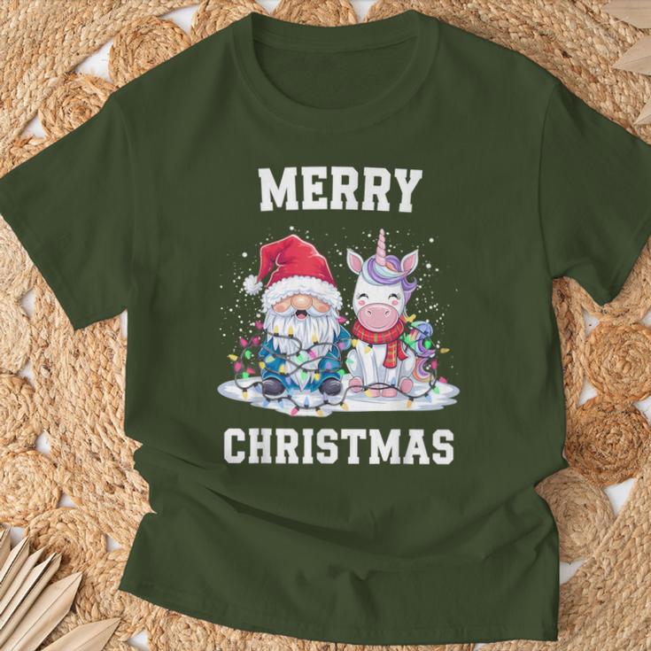 Merry Christmas Santa Hat Gnome Unicorn Xmas Party Christmas T-Shirt Geschenke für alte Männer