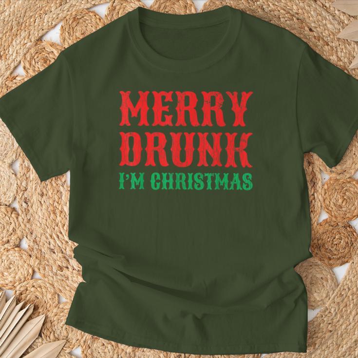 Merry Drunk I'm Christmas Santa Reindeer Graphic T-Shirt Geschenke für alte Männer