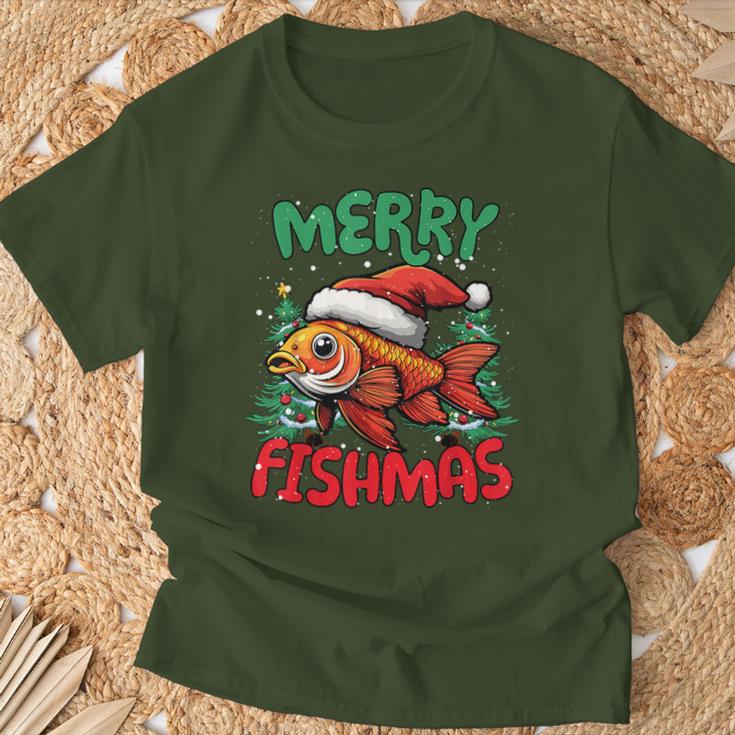 Merry Fishmas Fish Christmas T-Shirt Geschenke für alte Männer