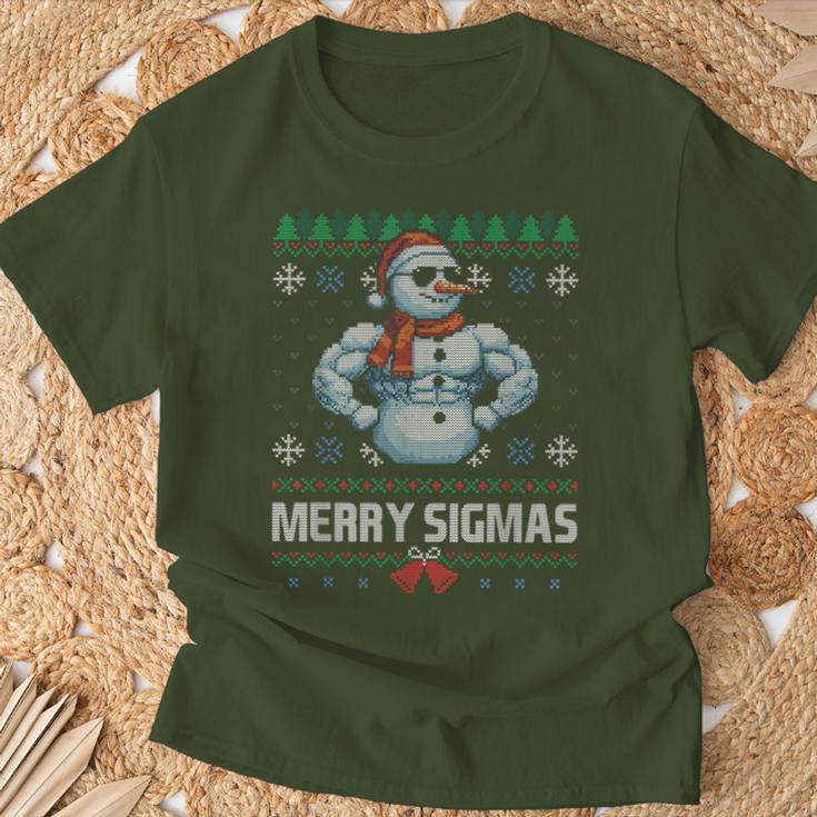 Merry Sigmas Bruh Snowman Sigma Male Skibidi Christmas T-Shirt Geschenke für alte Männer