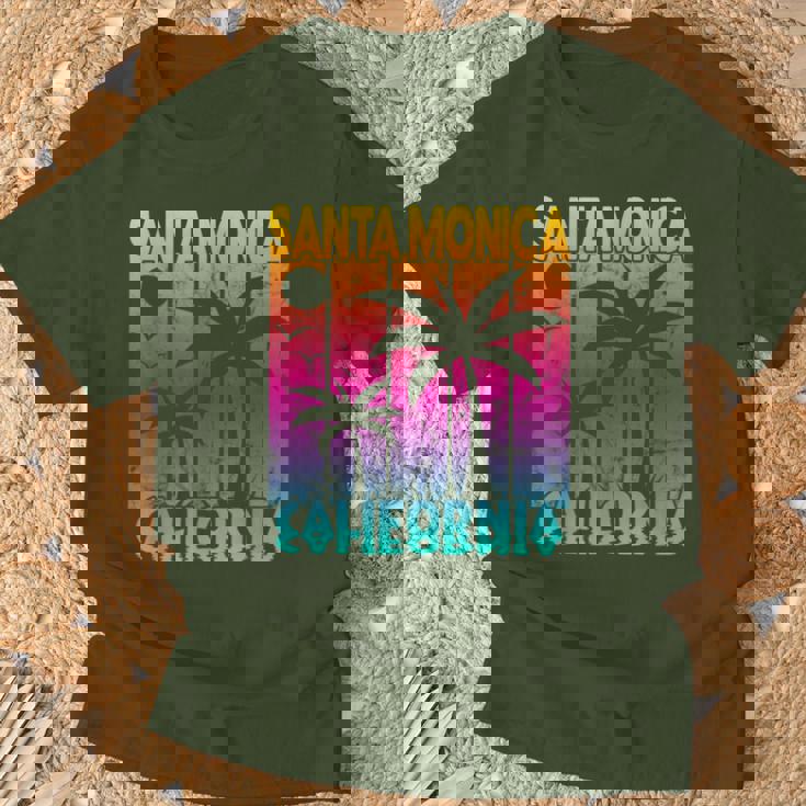 Palmiers Santa Monica California T-Shirt Cadeaux pour les vieillards