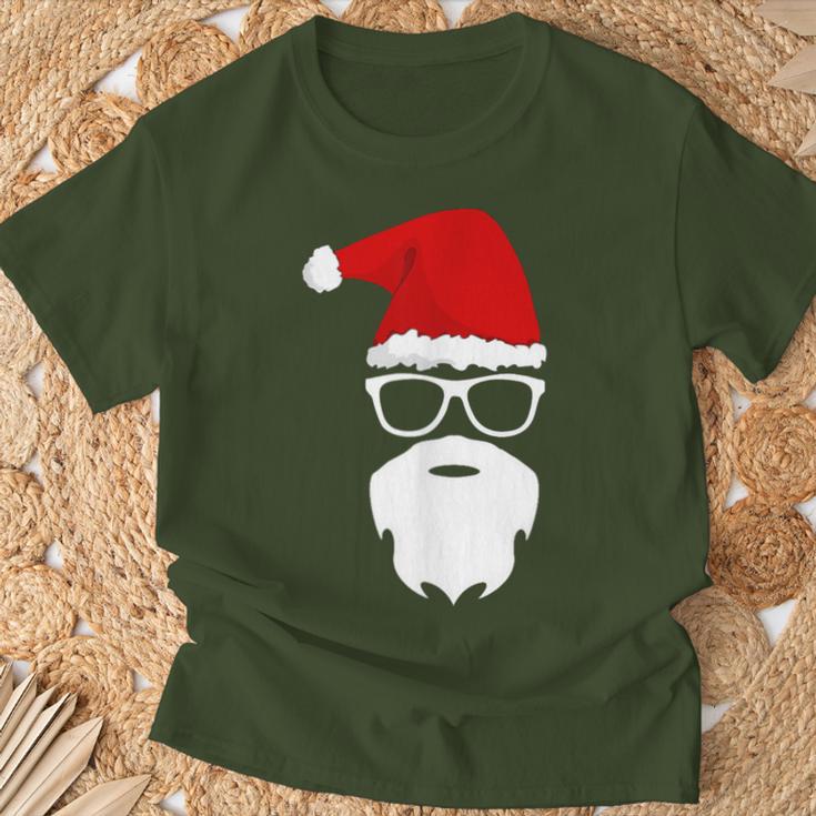 Santa Claus Christmas Hat Beard Sunglasses Christmas T-Shirt Geschenke für alte Männer