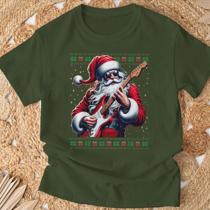 Santa Claus Guitar Ugly Christmas Jumper T-Shirt Geschenke für alte Männer