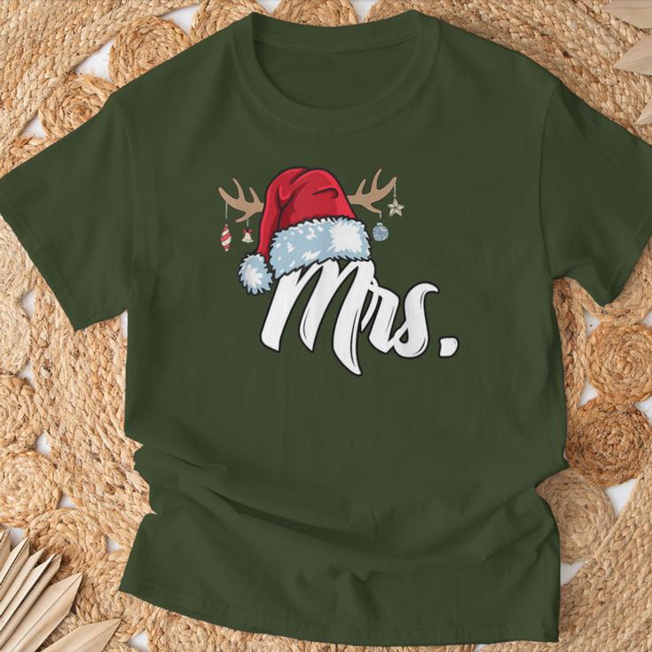 Santa Claus Hat Mrs Partner Outfit For Christmas T-Shirt Geschenke für alte Männer