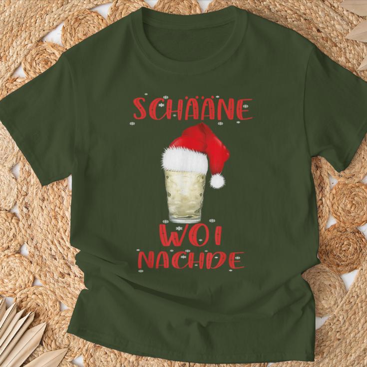 Schääne Woi Nachde Woinachde Christmas Wine Riesling T-Shirt Geschenke für alte Männer