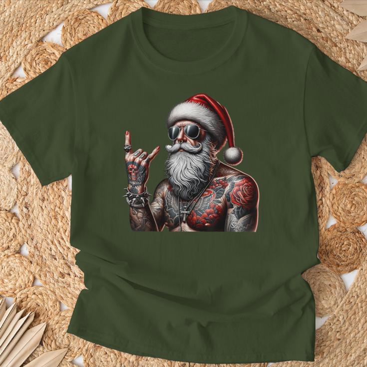 Tattooed Santa Claus Inked Christmas & Women T-Shirt Geschenke für alte Männer