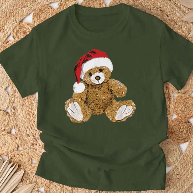 With Teddy Bear And Santa Hat Teddy Bear Christmas T-Shirt Geschenke für alte Männer