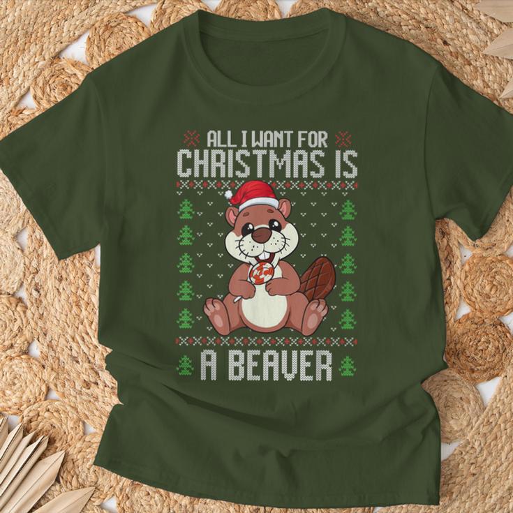 Ugly Xmas Sweater Christmas Beavers Lover T-Shirt Geschenke für alte Männer