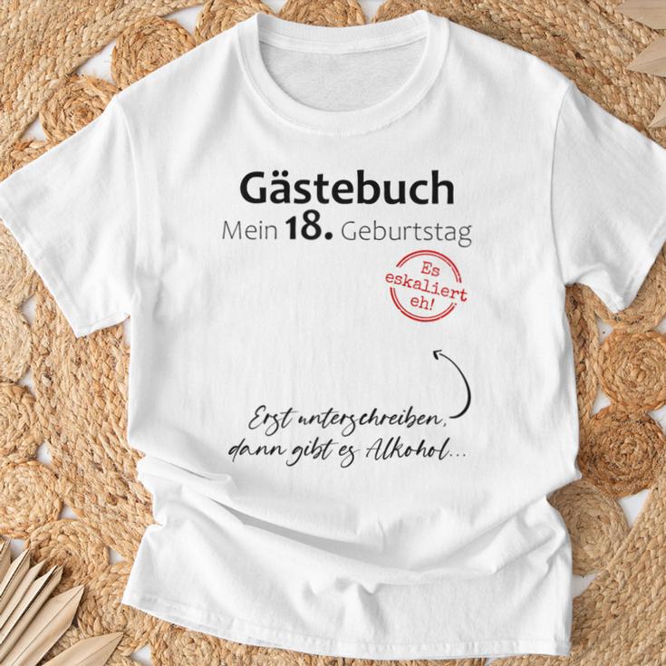 18Th Birthday Party Guest Book Boys Girls Decorative T-Shirt Geschenke für alte Männer