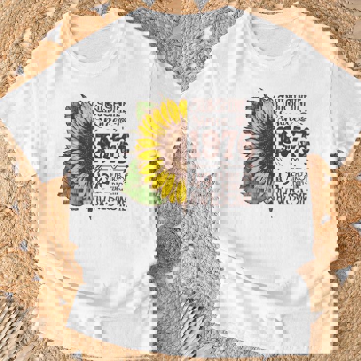 1976 Sunflower Sunshine 2025 T-Shirt Gifts for Old Men