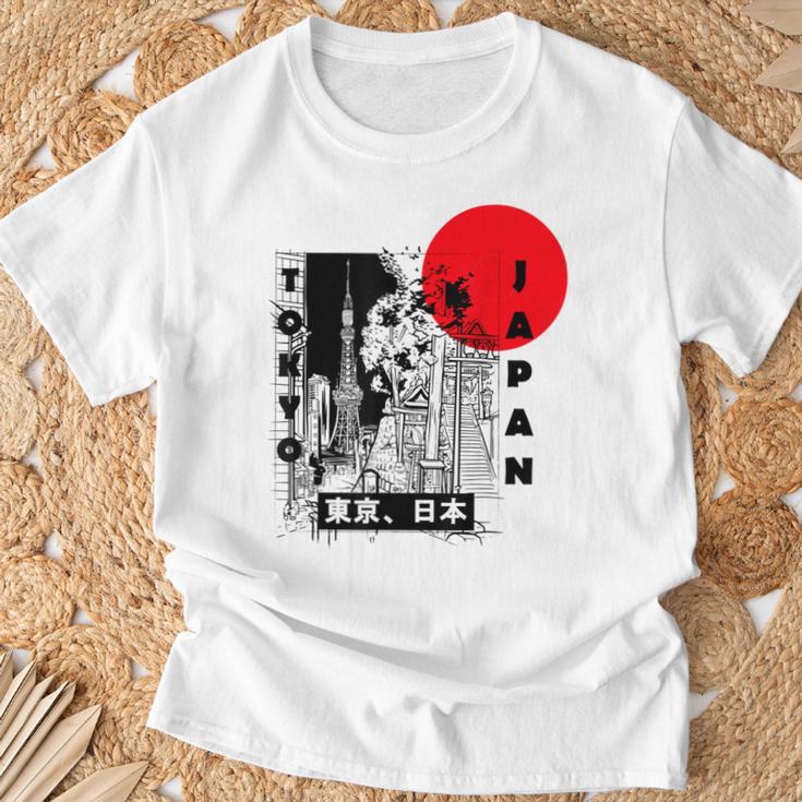 Aesthetic Retro Tokyo Tower Silhouette Japan Fans T-Shirt Geschenke für alte Männer